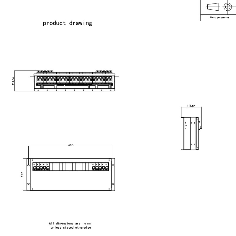 3U Breaker Horizontálny stojan Pdu Grey